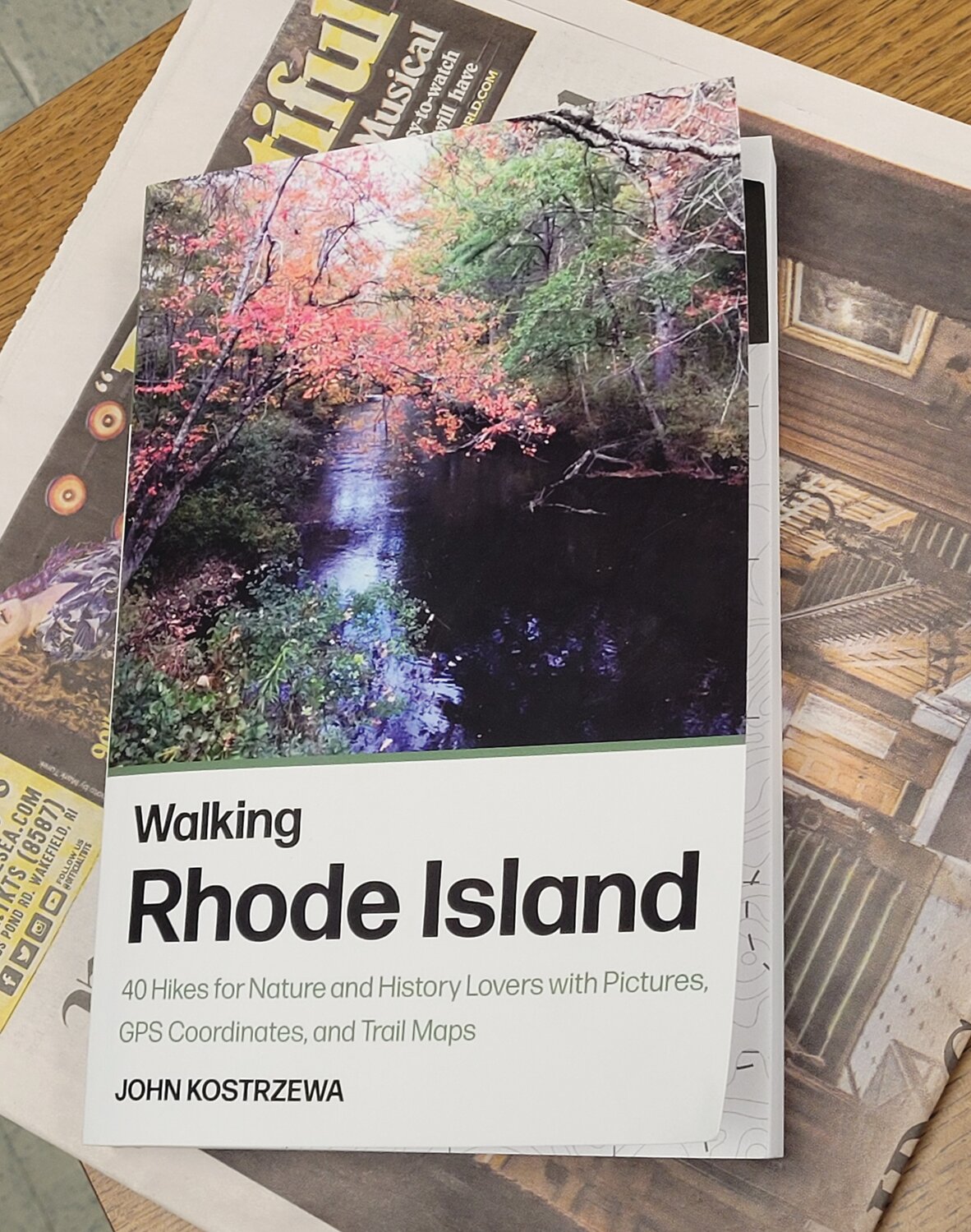 BUY THE BOOK: John Kostrzewa’s book, “Walking Rhode Island: 40 Hikes for Nature and History Lovers with Pictures, GPS Coordinates, and Trail Maps,” can be purchased on Amazon or at the Beacon Communications office, 1944 Warwick Ave., Warwick.